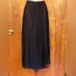 Urban Outfitters Black Lace Panel Maxi Skirt
